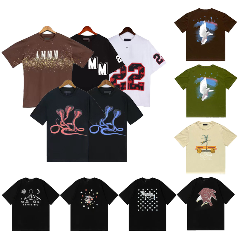 fashion men t shirts designer printed Tops Tees Quality Cotton Casual Short Sleeve Luxury Hip Hop Street S-XL