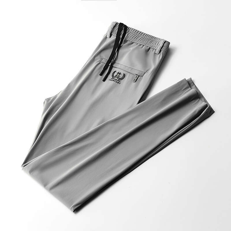 High End Ice Silk 2024 New Summer Thin Sports Casual High Stretch Speed Dry Straight Leg Air-conditioned Pants for Men Gold Velvet Pants Pants Trouser