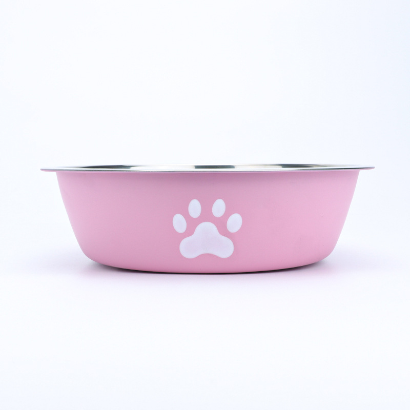 2Pcs Pet bowl stainless steel dog bowl non-slip Printed cat water feeder pet double layer non-slip fall-resistant pet dog bowls