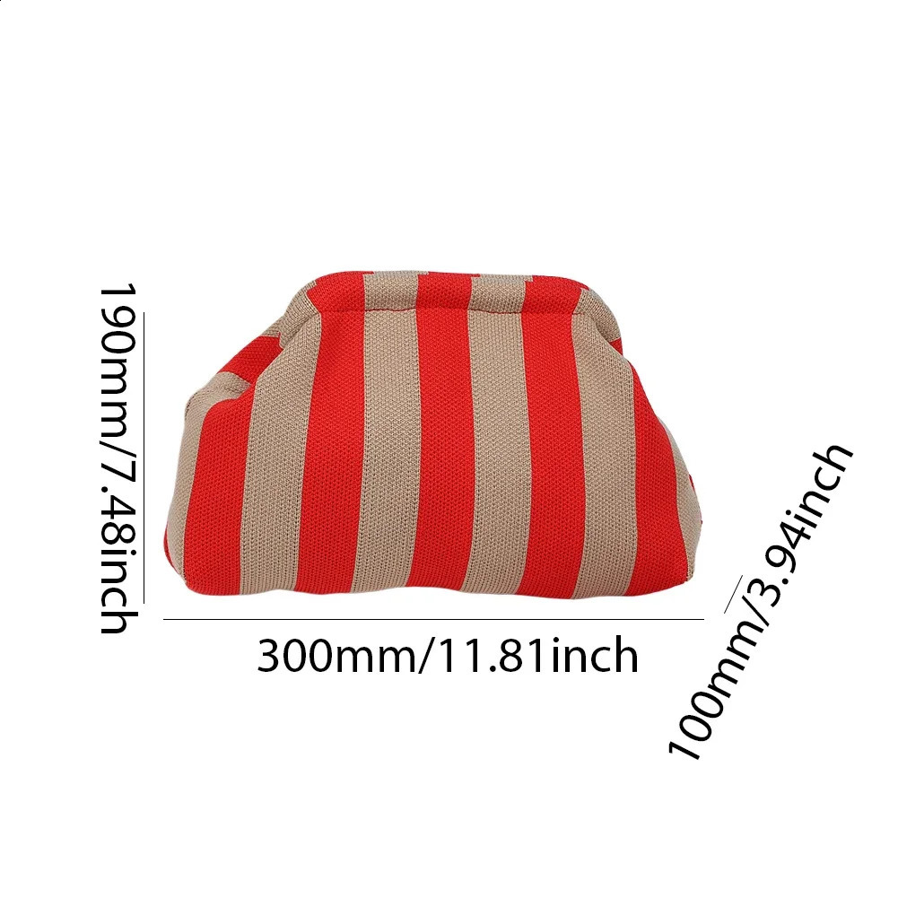 Summer Beach Clutches Bag for Women Contrast Knitting Handbag Purses Dumpling Clutch Cute Cloud Casual Colorblock Bag for Female 240726