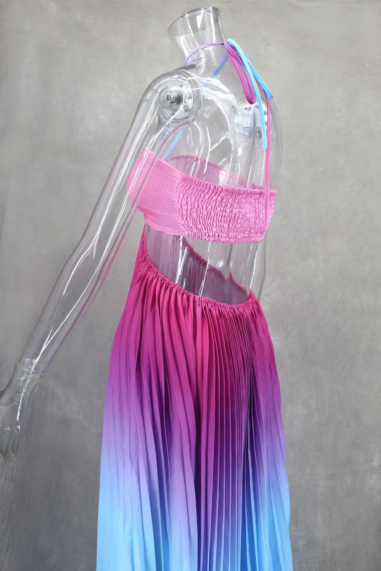 2024 Summer Fashion Women Long Dress Sexy Halter Neck Dress Sleeveless Hanging Trint Comfortable Party Club Women Streetwear 240726