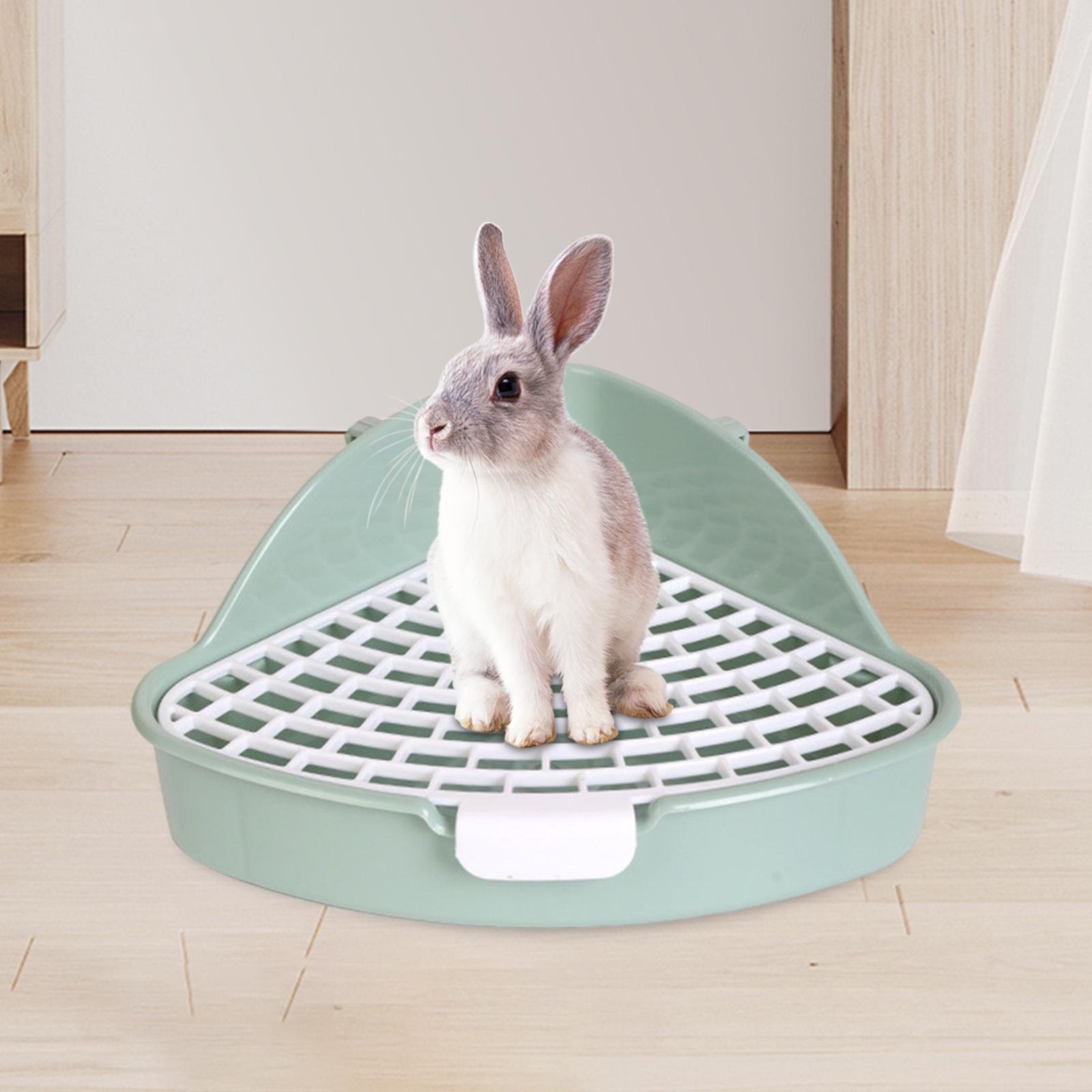 Medium Rabbit Litter Box Bunnies Corner Toilet Box for Ferret Hamster Dragon Cat Guinea Pig Dutch Pig Supplies