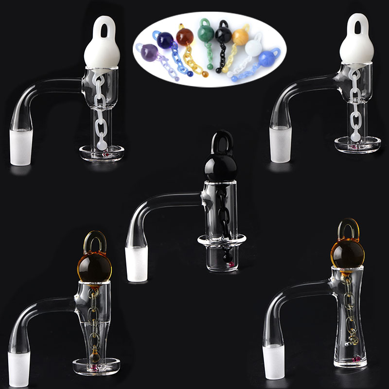 Full Weld/Non Full Weld Beveled Edge Halo Terp Slurper Auto Spinner Hourglass Quartz Banger With Glass Terp Chains 3mm Ruby Pearls for Smoking Bong Rigs Water Pipes