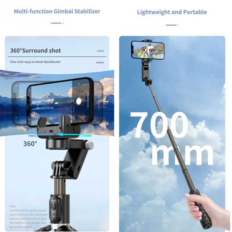 Handheld for Gimbal Phone Bluetooth Handheld Stabilizer with Tripod Selfie Stick Folding Gimbal for iPhone SmartphoneM240719