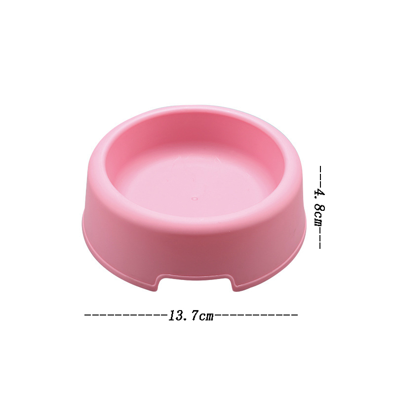 1 piece of high-quality solid color pet three-color lightweight plastic single bowl small dog and cat pet bowl pet feeding suppl
