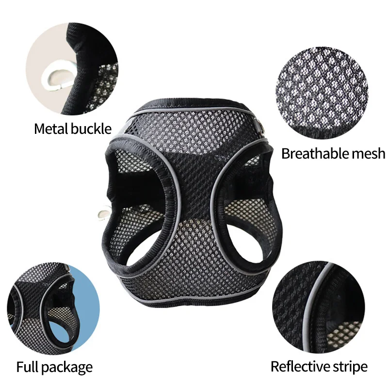 Pet Cat Harness Walking Lead Leash for Kitty Cat Dog Harness Set with Lead Cat Reflective Mesh Pet Chest Strap Harnais Pour Chat
