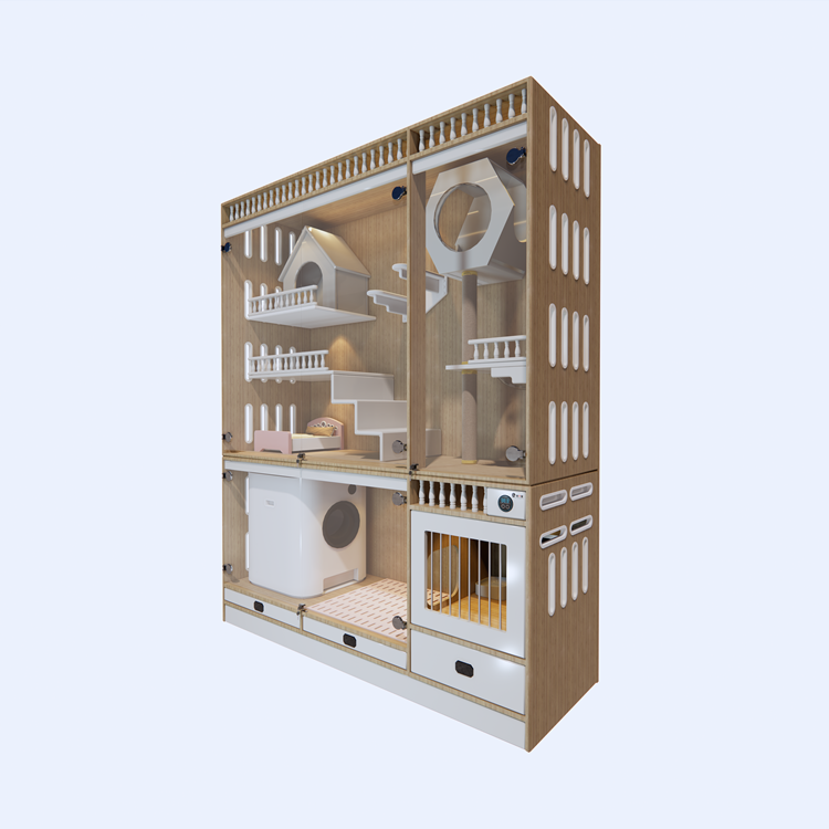 Hidden Cat toilet Cabinet Cat Cage Villa with Cat litter Automatic box