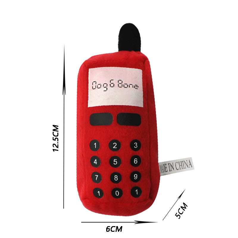 Mobile Phone Shape Pet Sound Toy Plush Dog Chew Toy Puppy Kitten Teeth Cleaner Toothbrush Soft Pet Molar Dog Training Toys