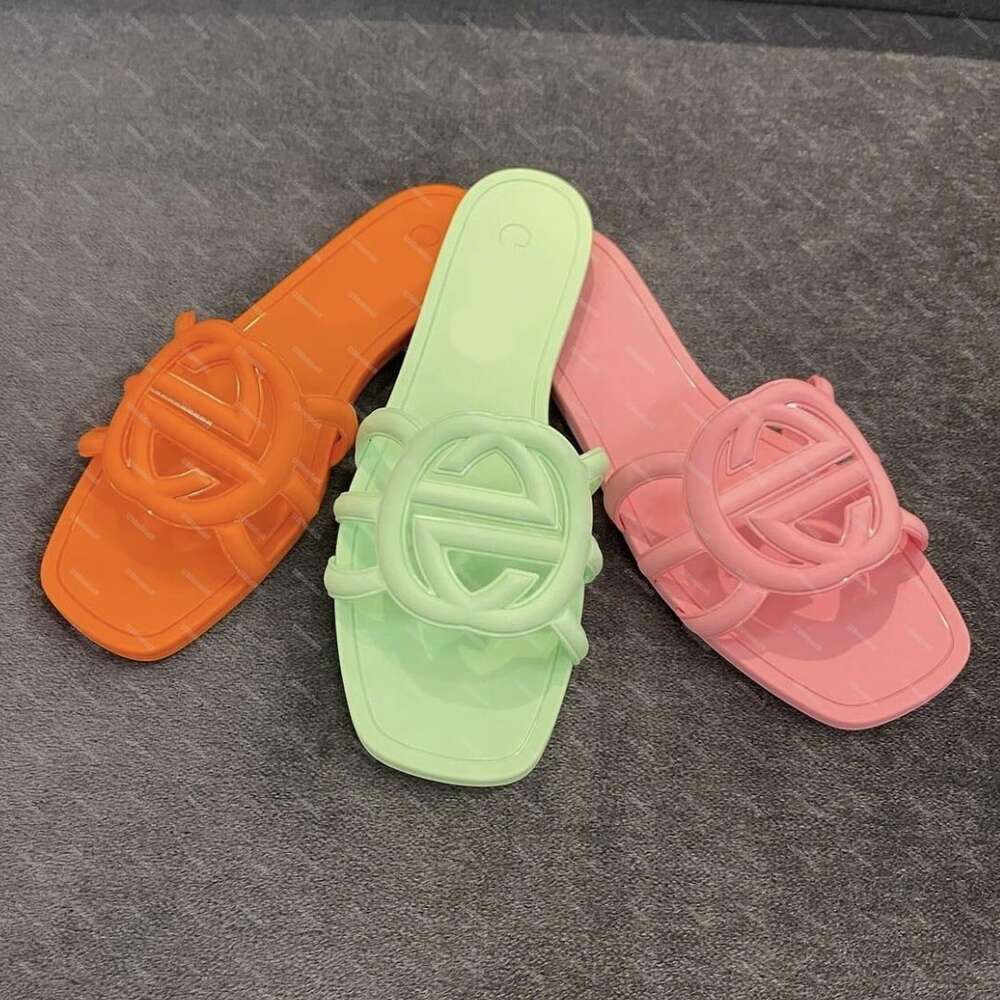 gg designer sandals women interlocking g slides rubber slippers ladies flat beach jelly script orange green summer outdoor waterproof luxury s gucciis guccily SRLN