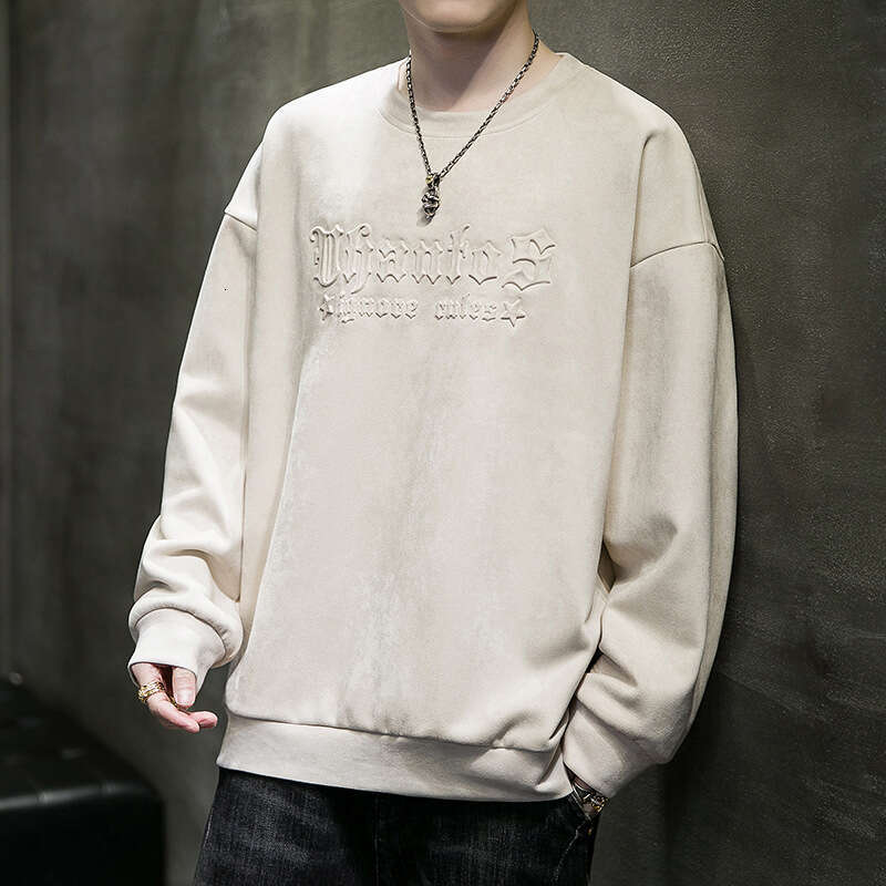 Suede Hoodie 2024 New Trendy Brand Loose Fit with Spring Base, Casual Top, Long Sleeved T-shirt for Men Polo Hoodie Hoodies Designer Women Zip Up Hood