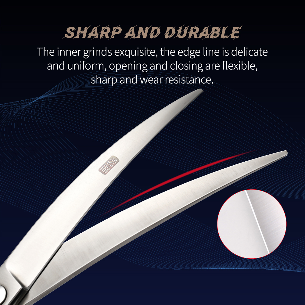 Fenice 6/6.5/7/7.5/8 inch Professional Curved 35° Pet Dogs Grooming Scissors Pets Hair Cuttings Shears tesoura tijeras