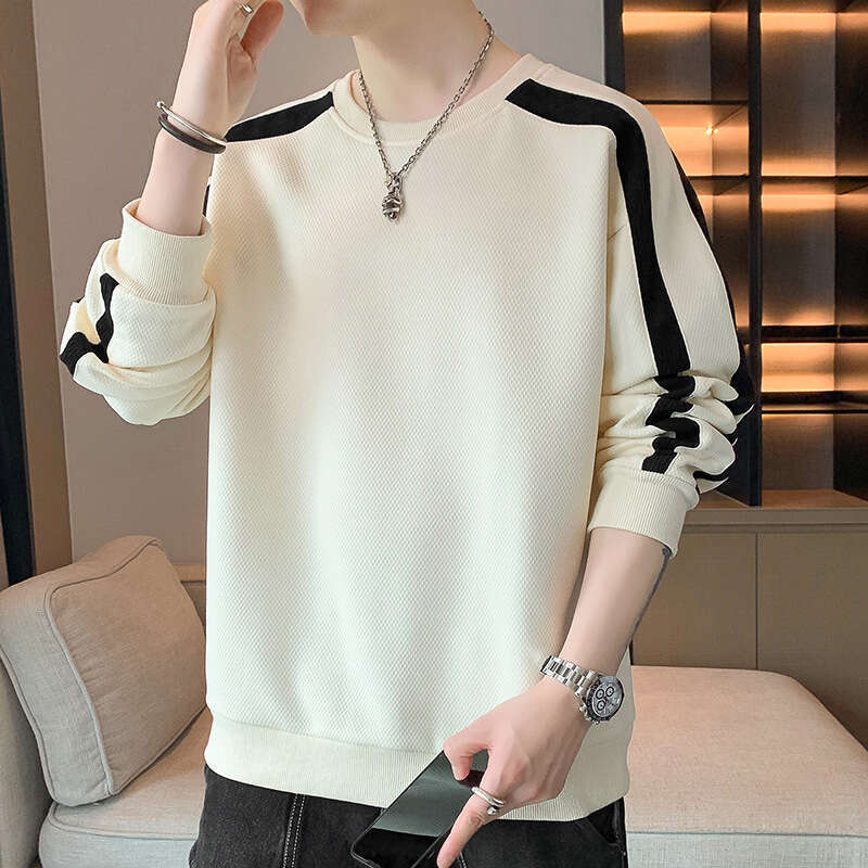 2024 Spring New Casual Fashion Versatile Youth Handsome Long Sleeve T-shirt Round Neck Men's Sweatshirt Y2k Hoodie Streetwear Mens Fashion Hoodie