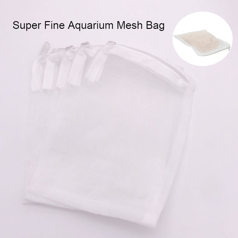 Fine Hole 5Pcs Filter Net Bag Mesh Bag Acquarium Pond For Bio Ball Carbon Media Functional Aquarium Fish Tank Isolation Bag