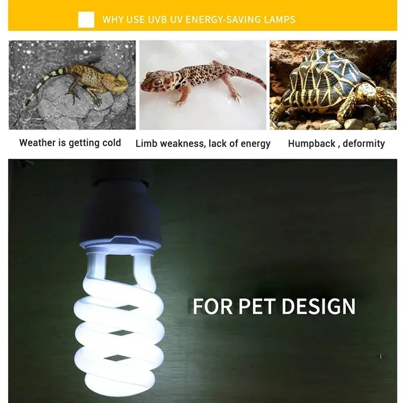 UVB5.0 10.0 Lizard Calcium Supplement Lamp 13W 26W UV Bulb E27 Energy Saving Reptile Lamp Turtles Amphibians Heating Lighting