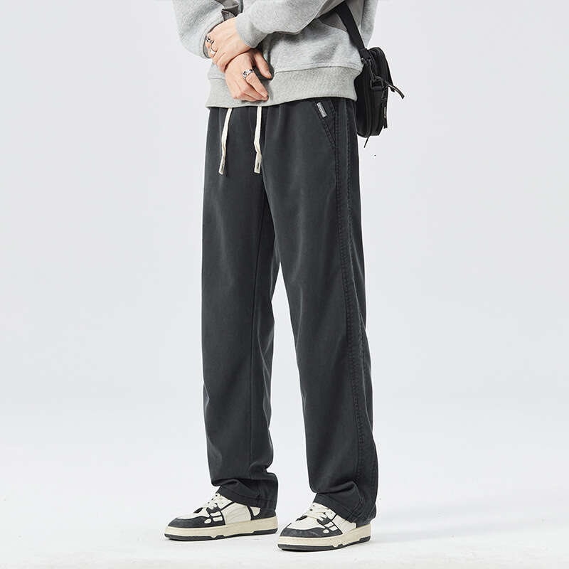 Wide Jeans Spring and Autumn Loose Straight Leg Trend 2024 New Elastic Casual Long Mens Pants Breathable Sport Overalls Straight Tube Waterproof Trous