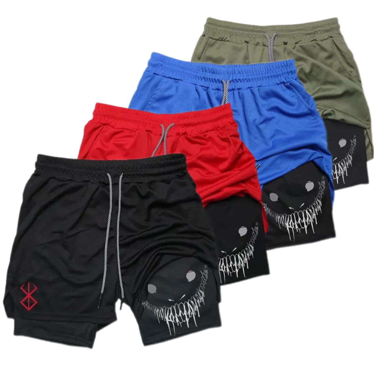 Men's Shorts Summer Men Running Fitness Gym Training 2 In 1 Sports Quick Dry Workout Jogging Double Deck Sports And Fitness Shorts