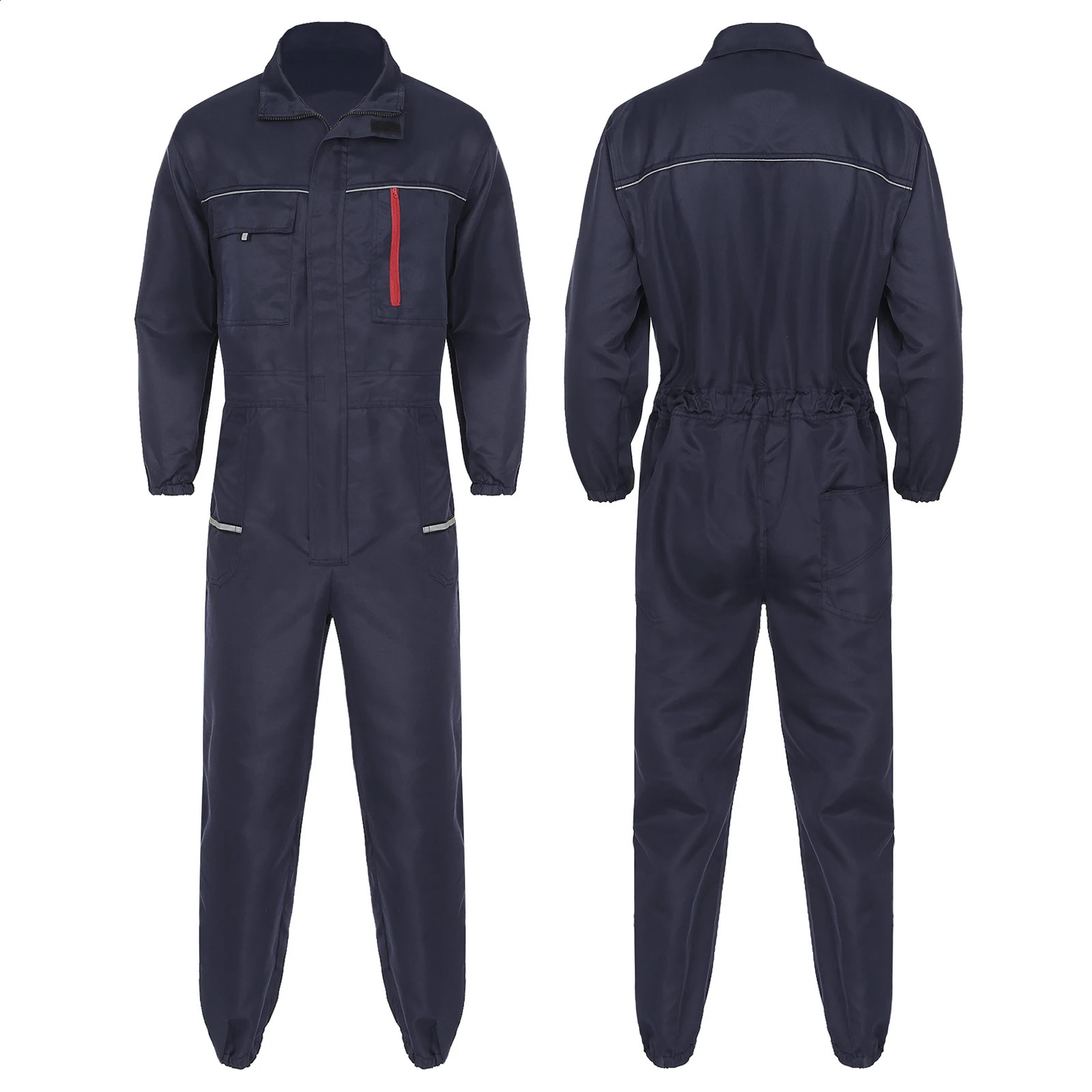 Mens Work Overall Uniform Reflective Stripes Working Coveralls Jumpsuits Welding Suit Car Repair Workshop Mechanic Work Clothes 240716