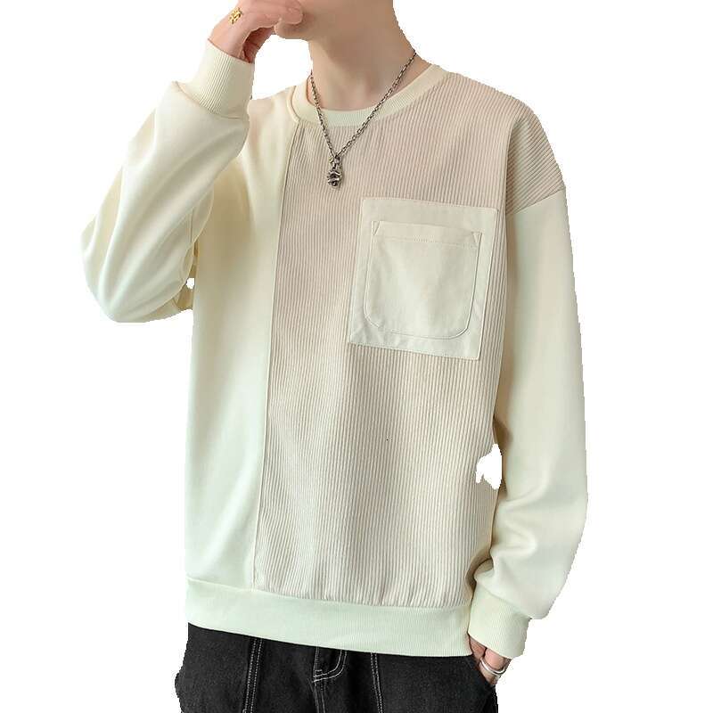 Round Neck Sweatshirt Men's Long Sleeved Autumn 2024 New Trend Casual Base Shirt Loose T-shirt Top Men Mens Hoodie Designer Polo Hoodie Jacket Se