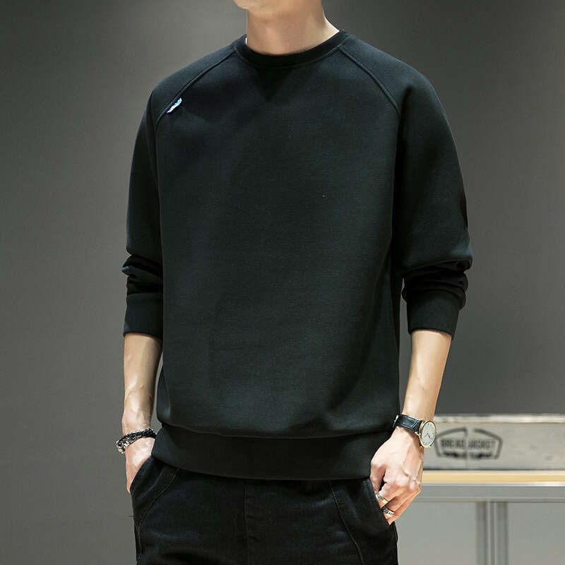 De Rong Sweater Men's 2024 Autumn New Casual Long Sleeve T-shirt Loose Ins Versatile Top Bottom Coat Men Y2k Tracksuit Sweatshirt Hoodie Sweatshi