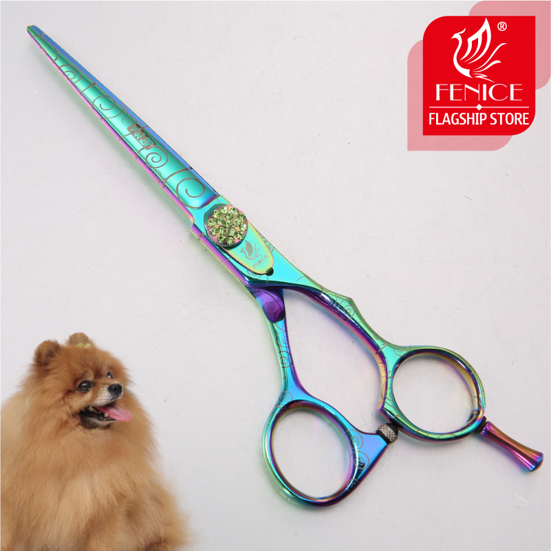 Fenice Personal 6 inch Pet Grooming Scissors Straight Teddy Dog Cat Cutting Thinning Shears Kit Tesoura Para Animal Hair Shears
