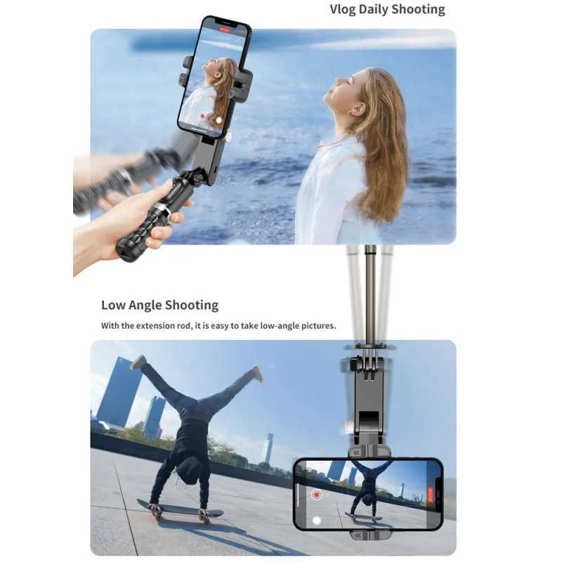Handheld for Gimbal Phone Bluetooth Handheld Stabilizer with Tripod Selfie Stick Folding Gimbal for iPhone SmartphoneM240719