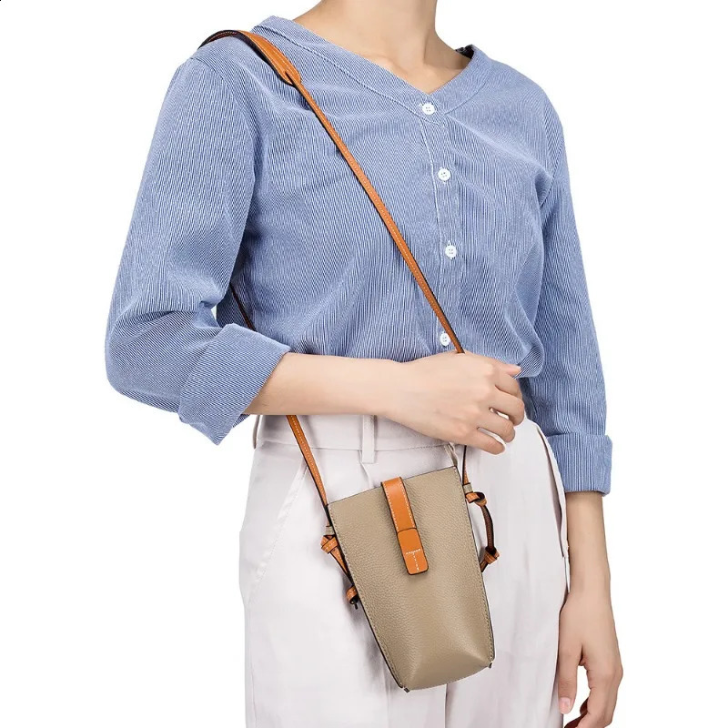 Fashion Retro Leather Women Bags High Quality Cowhide Mini Shoulder Bag Portable Versatile Mobile Phone Bag Crossbody Bag 240725