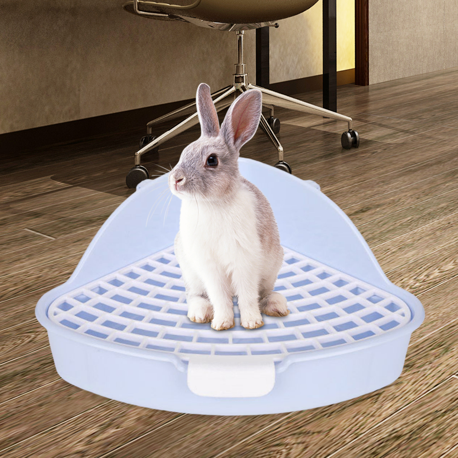 Rabbit Litter Box Potty Triangle with Grid Pet Toilet for Chinchilla Rabbit Small Animals Pet Supplies