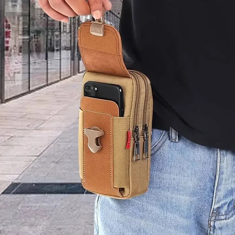 Large Capacity Mens Sports Multifunctional Belt Waist Bag Phone Coin Purse Card Holder Easy To Carry 240725