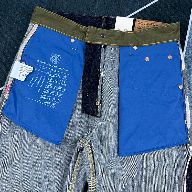 14oz Red Selvedge Denim Jeans for Men Heavyweight Raw Desilted Indigo Cotton Pants Youth Male Fashion Loose Straight Trousers 240715