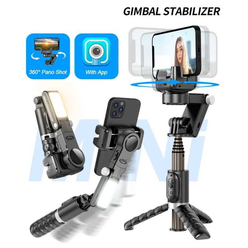 Handheld for Gimbal Phone Bluetooth Handheld Stabilizer with Tripod Selfie Stick Folding Gimbal for iPhone SmartphoneM240719