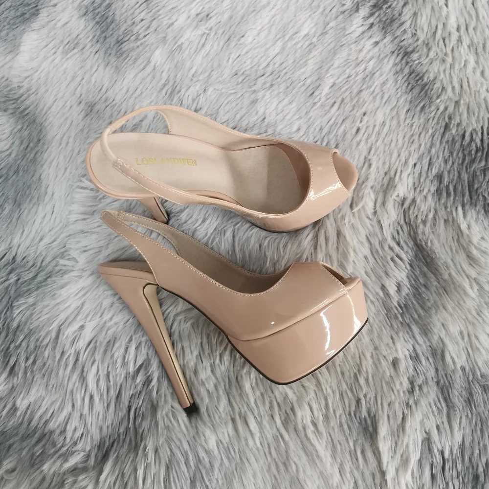 Large Size 44 Womens Stilettos Pumps 14CM Platform Super High Heels Sexy Open Toe Sandals Gladiator Party Dress Women Shoes W250514