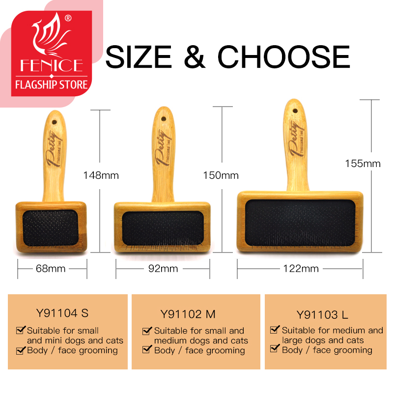 Fenice Dog Cat Comb Brush Needle Open knot brush Pet Hair Brush for Dog Hair Remover Pet Beauty Grooming Tool