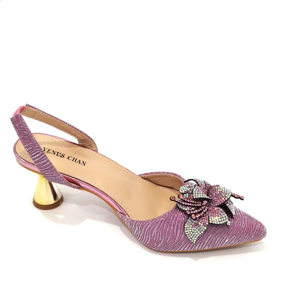 The latest INS style Colorful Bow All-match Pointed Rhie Stiletto High Heels Royal Pink Color Womens Shoes And Bags 240724