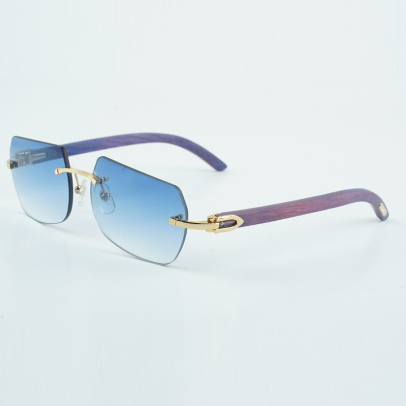 Designer sunglasses 8100906 with natural blue wood leg lenses and sunglasses, size: 56-18-135mm