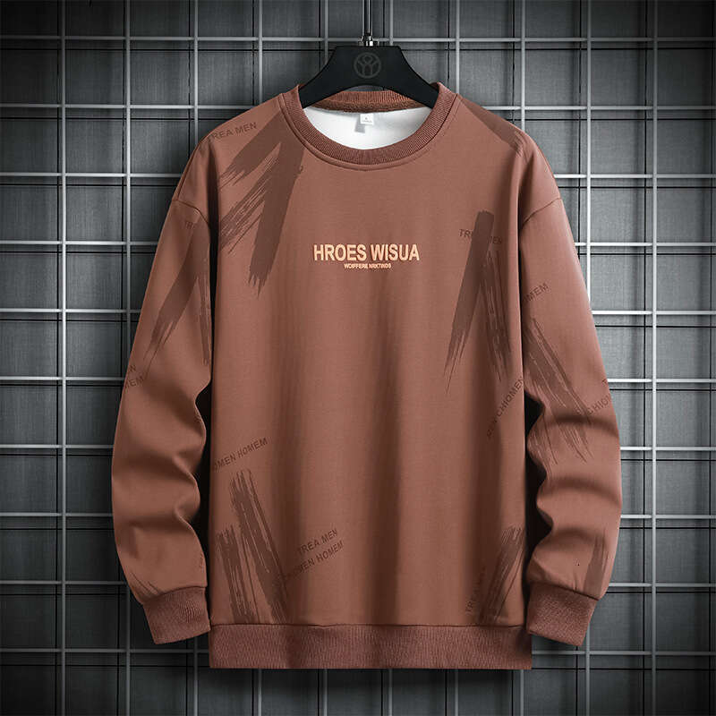 Men's Hoodie Spring 2024 New Trendy Brand Long Sleeved T-shirt Versatile Casual Loose Round Neck Oversized Men's Top Sweatshirt Designer Tra
