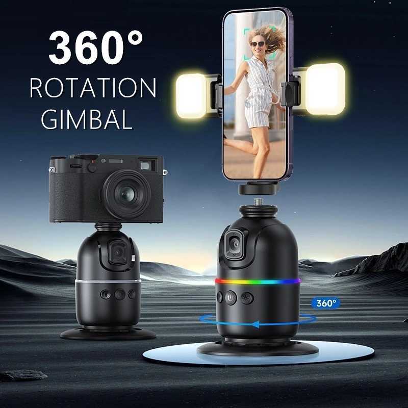 AI Tracking Gimbal Stabilizer for Smartphone/CameraDesktop Cell Phone Holder360Rotation Selfie Stick Tripod for Video Photo M240719