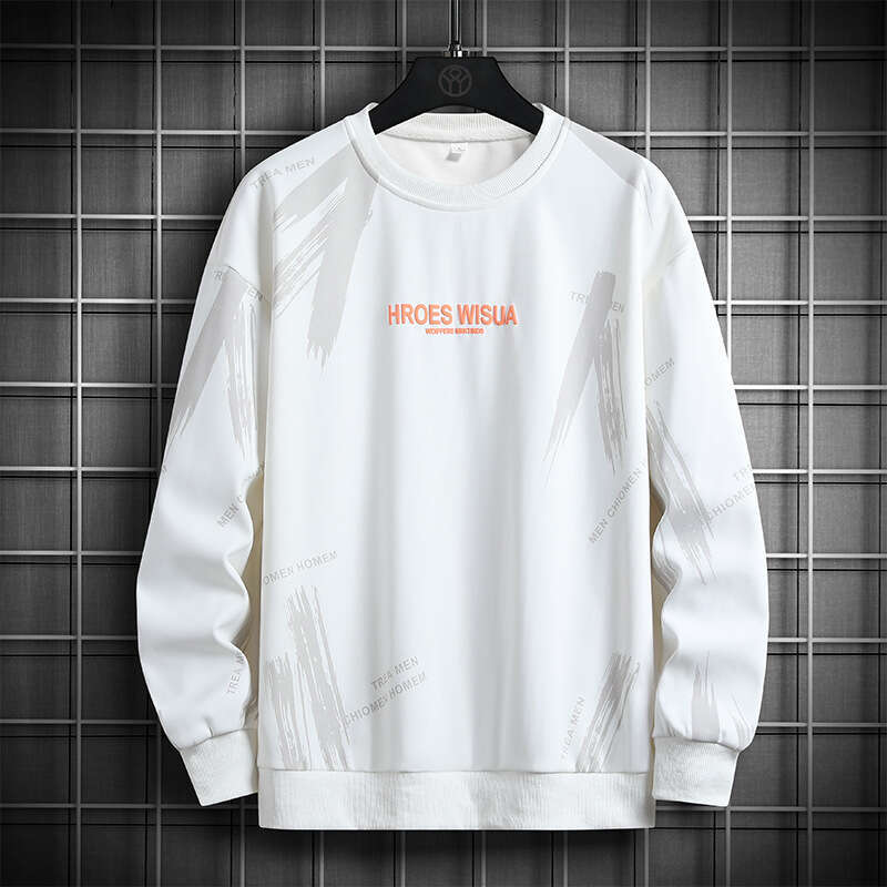 Men's Hoodie Spring 2024 New Trendy Brand Long Sleeved T-shirt Versatile Casual Loose Round Neck Oversized Men's Top Sweatshirt Designer Tra