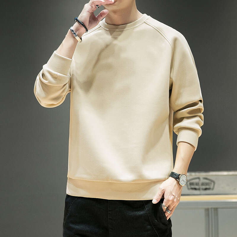 De Rong Sweater Men's 2024 Autumn New Casual Long Sleeve T-shirt Loose Ins Versatile Top Bottom Coat Men Y2k Tracksuit Sweatshirt Hoodie Sweatshi