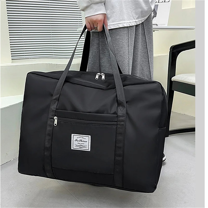Large capacity folding travel bag waterproof luggage handbag 240726
