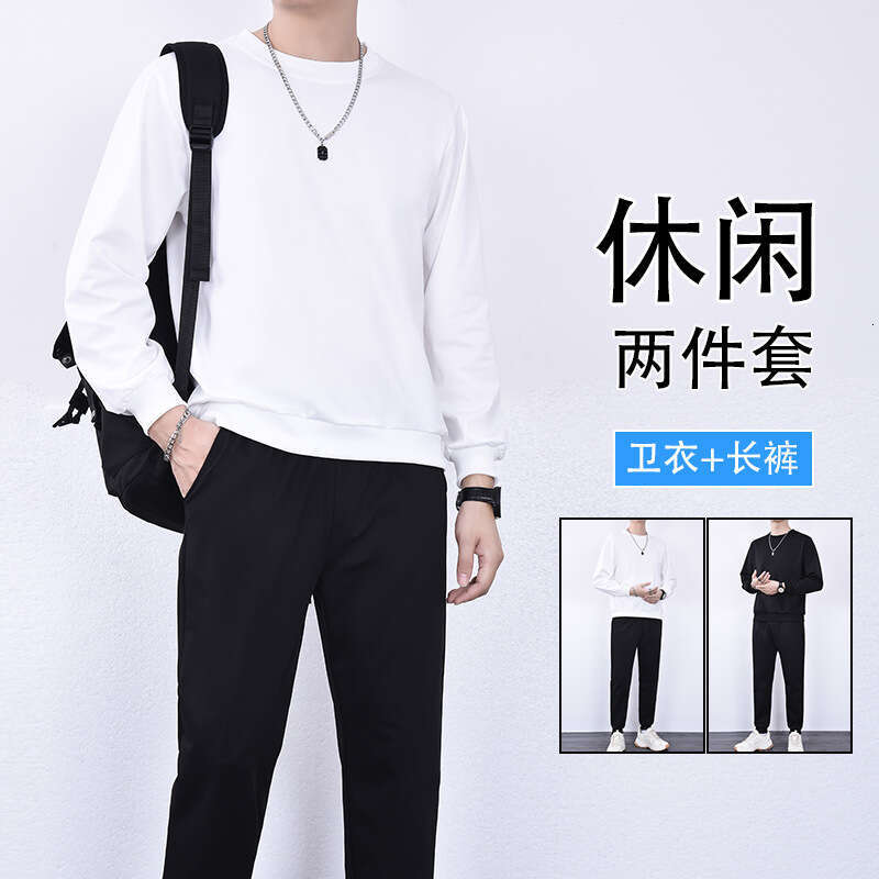 Men's Sweatshirt Sports Suit 2024 Autumn Trend Straight Leg Sweatpants New Loose and Simple Men's Two-piece Set Sweatshirt Designer Streetwe