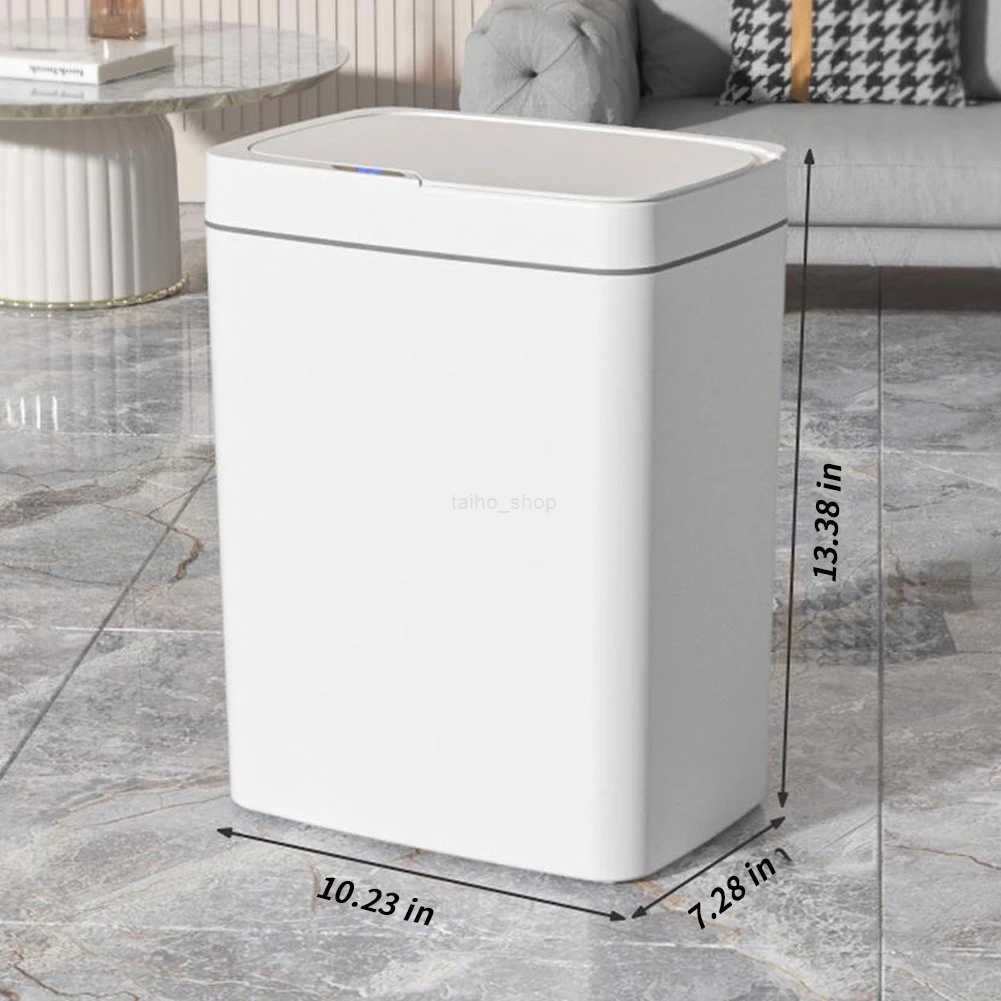 Small Smart Trash Can With Lid 4.8 Gallon Touchless Automatic Garbage Can Waterproof Motion Sensor Trash Bin For Bathroom ToiletB240726