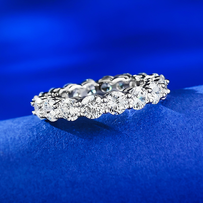 Exquisite 2024 Tennis Ring: Sterg Sier 4MM Moissanite Bridal Ring