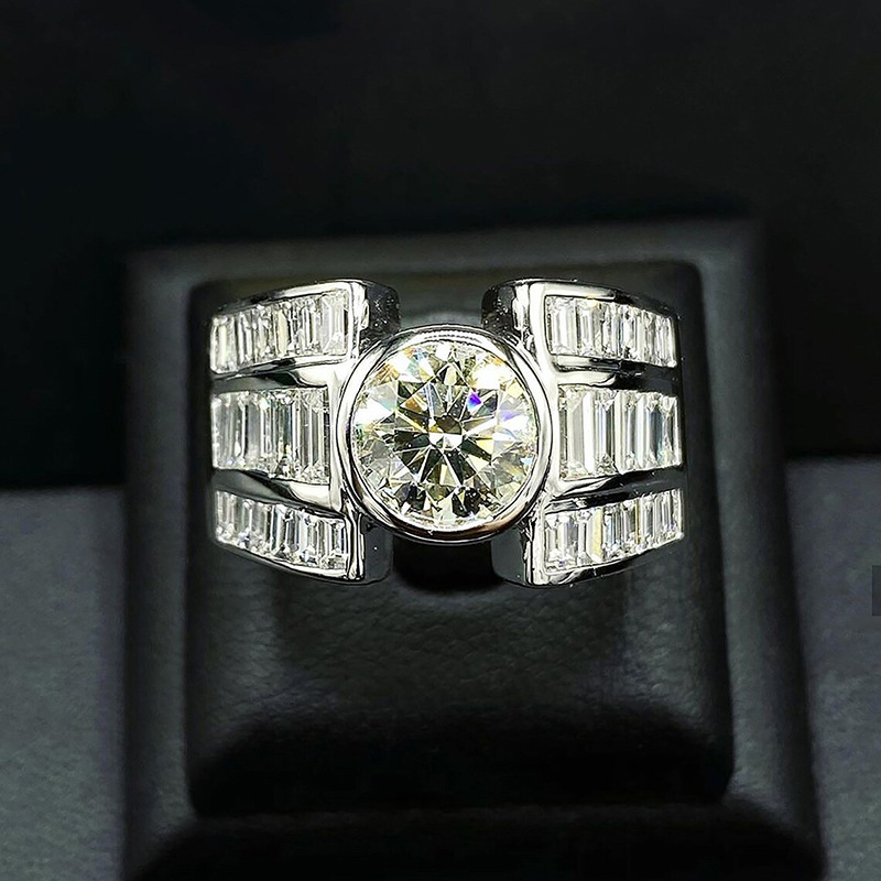 Hip Hop Handmade Rings: Sterg Sier 5A Cubic Zirconia Wedding Rings For Women Men