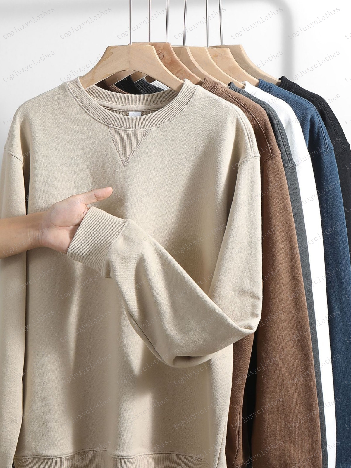 2024 round neck men's and women's winter warm hoodie fashionable street wear pullover top clothing