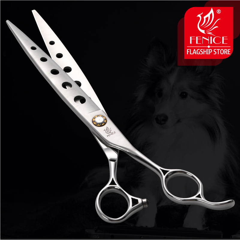 Fenice 7/7.5/8 Inch Jp440c Pet Dogs Gromming Scissors Straight Shears Sharp Edge Animals Cat Hair Cutting Barber Tools