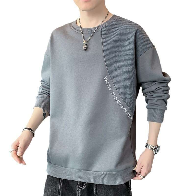 Round Neck Sweatshirt Men's Long Sleeved Autumn 2024 New Trend Casual Base Shirt Loose T-shirt Top Men Mens Hoodie Designer Polo Hoodie Jacket Se