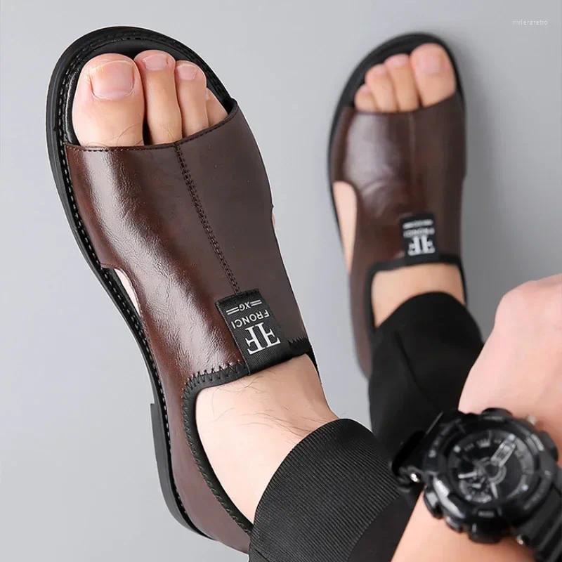 Sandals Brand Men's Casual Shoes High Quality Soft Sole Men Slippers Outdoor Comfor Beach Leather Flat For