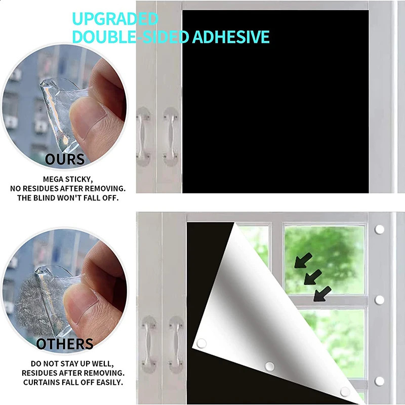 Self-Adhesive Pleated Blinds Half Blackout Windows Curtains for Kitchen Bathroom Balcony Shades For Coffee/Office Window 240719