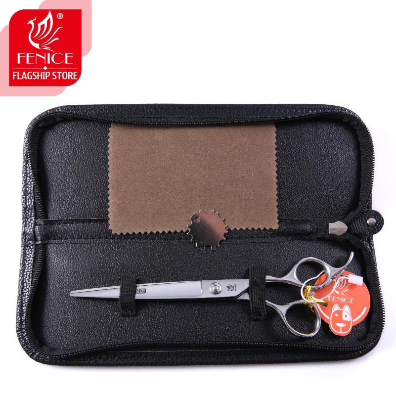 Fenice 7 /7.5/8/ 8.5/ 9 inch dog scissors for dog grooming straight cutting pet grooming shears ножницы tesoura non-slip handle