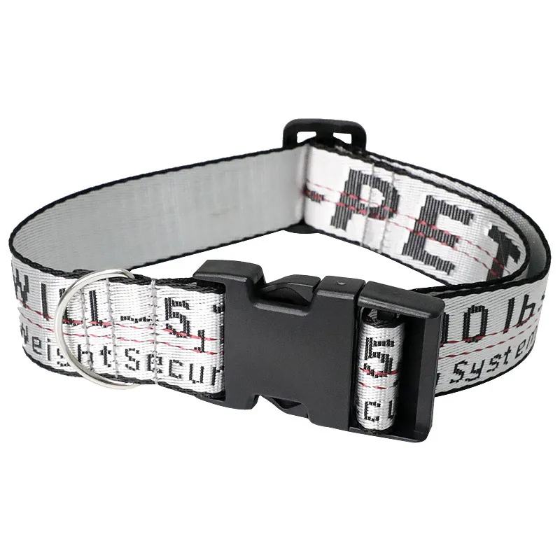 No Pull Dog Harness and Leashes Set Grande Durable Gold Chain Nylon Pets Dog Collar Leash Long Rope Lettered Collars for Small Medium Large Dogs B113